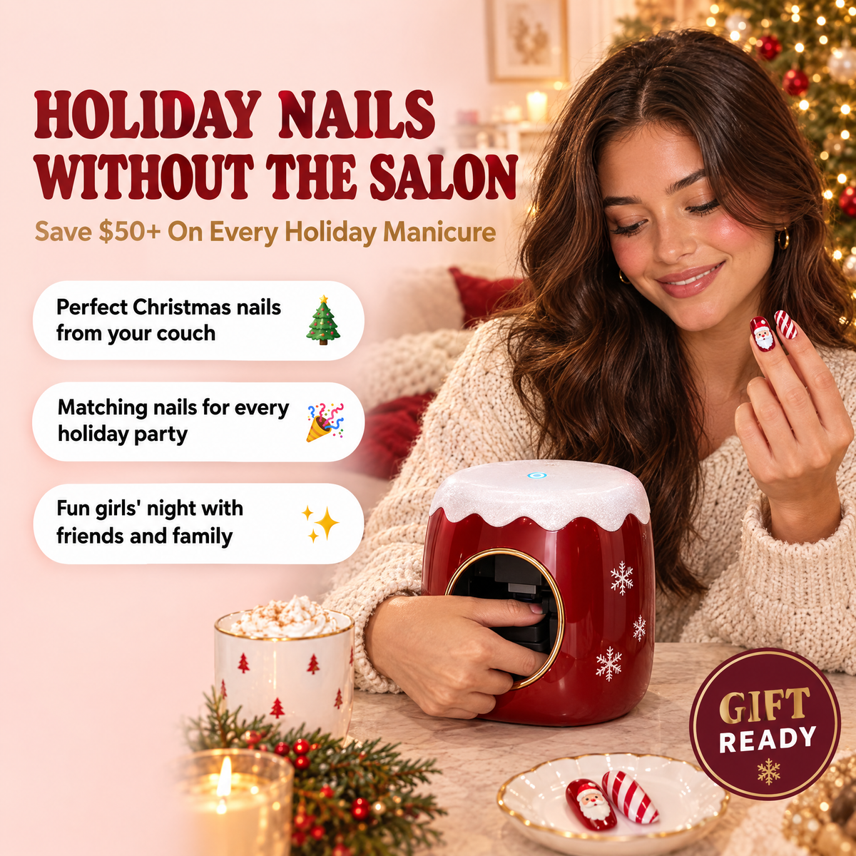 Holiday nails at home without the salon